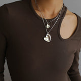 Metal Style Versatile Heart Pendant Necklace - floysun