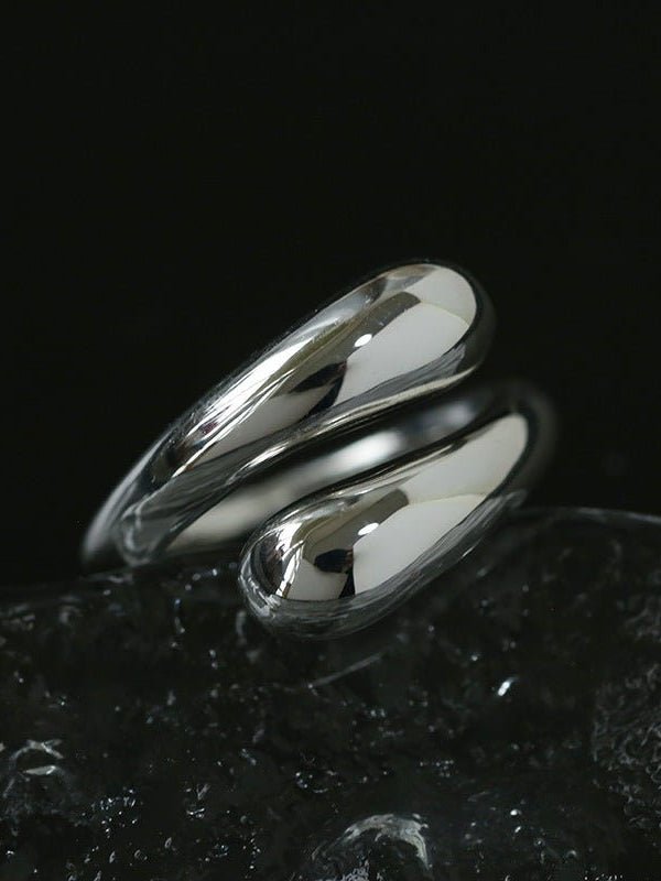 Metal Style Water Drop Adjustable Open Ring - floysun