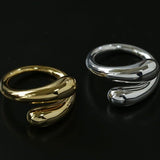 Metal Style Water Drop Adjustable Open Ring - floysun