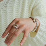 Metal Style Water Drop Adjustable Open Ring - floysun