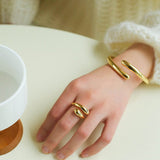 Metal Style Water Drop Adjustable Open Ring - floysun