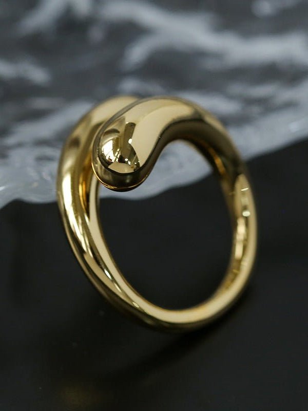 Metal Style Water Drop Adjustable Open Ring - floysun