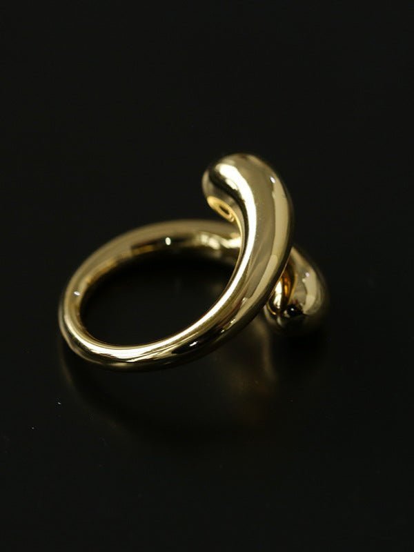 Metal Style Water Drop Adjustable Open Ring - floysun