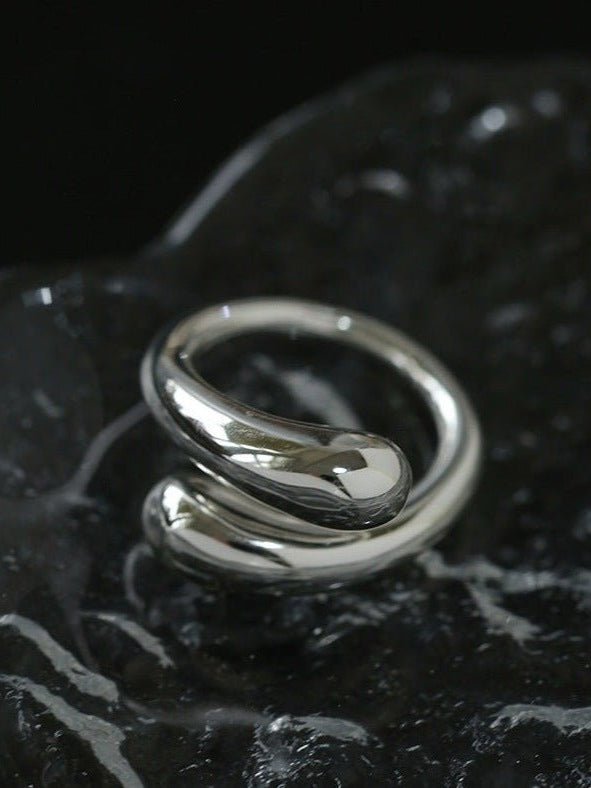 Metal Style Water Drop Adjustable Open Ring - floysun