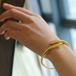 Metal Style Water - drop Open Cuff Bangle Bracelets - floysun