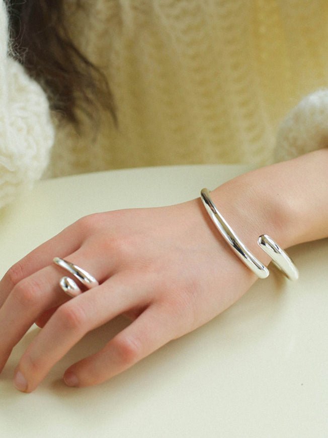 Metal Style Water - drop Open Cuff Bangle Bracelets - floysun