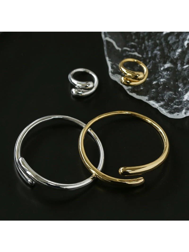 Metal Style Water - drop Open Cuff Bangle Bracelets - floysun