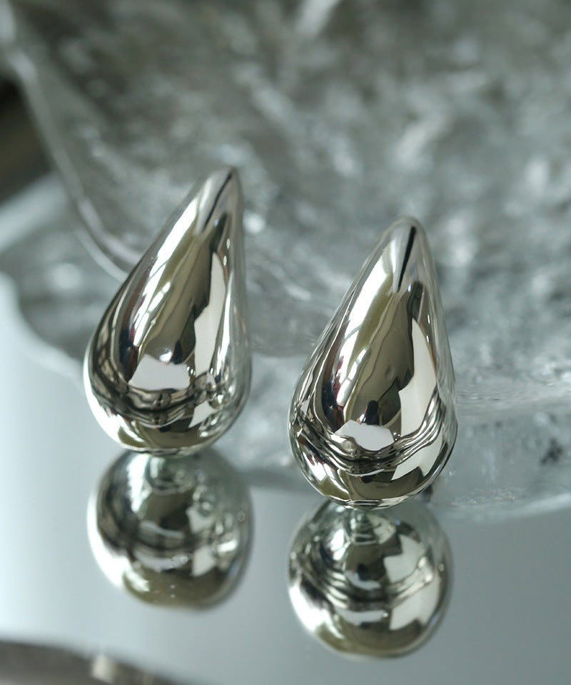 Metallic Modern Water Drop Glossy Earrings - floysun