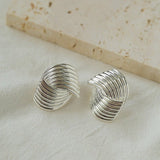 Metallic Striped Texture Twisted Earrings - floysun