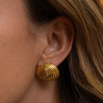 Metallic Striped Texture Twisted Earrings - floysun