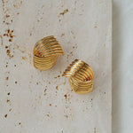 Metallic Striped Texture Twisted Earrings - floysun