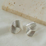 Metallic Striped Texture Twisted Earrings - floysun