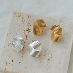 Metallic Striped Texture Twisted Earrings - floysun