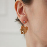 Metallic Wrinkled Zircon Drop Earrings - floysun