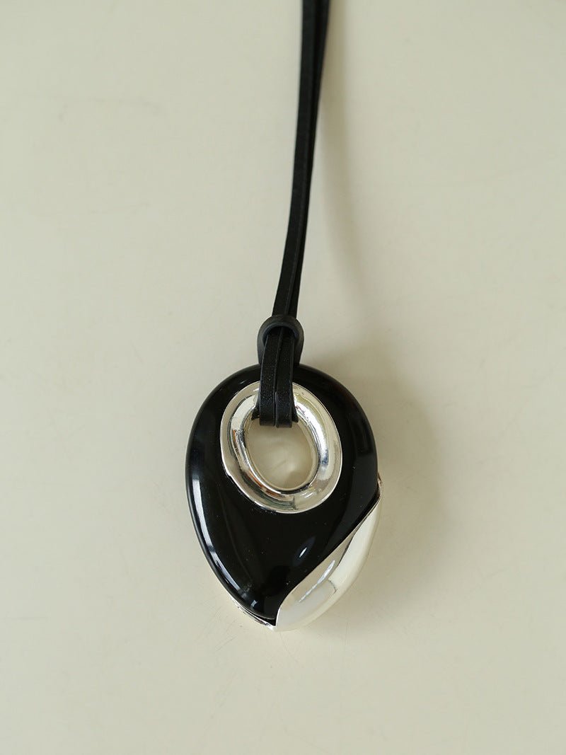 Midnight Oval Obsidian Necklace - floysun