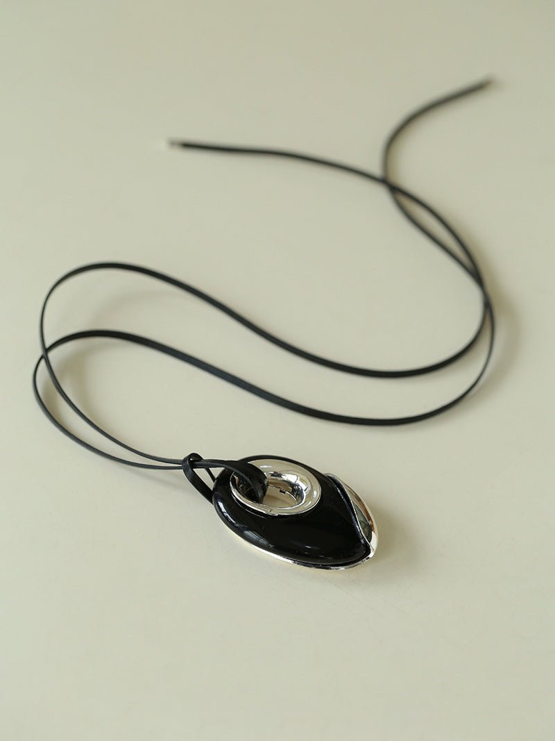 Midnight Oval Obsidian Necklace - floysun