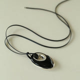 Midnight Oval Obsidian Necklace - floysun