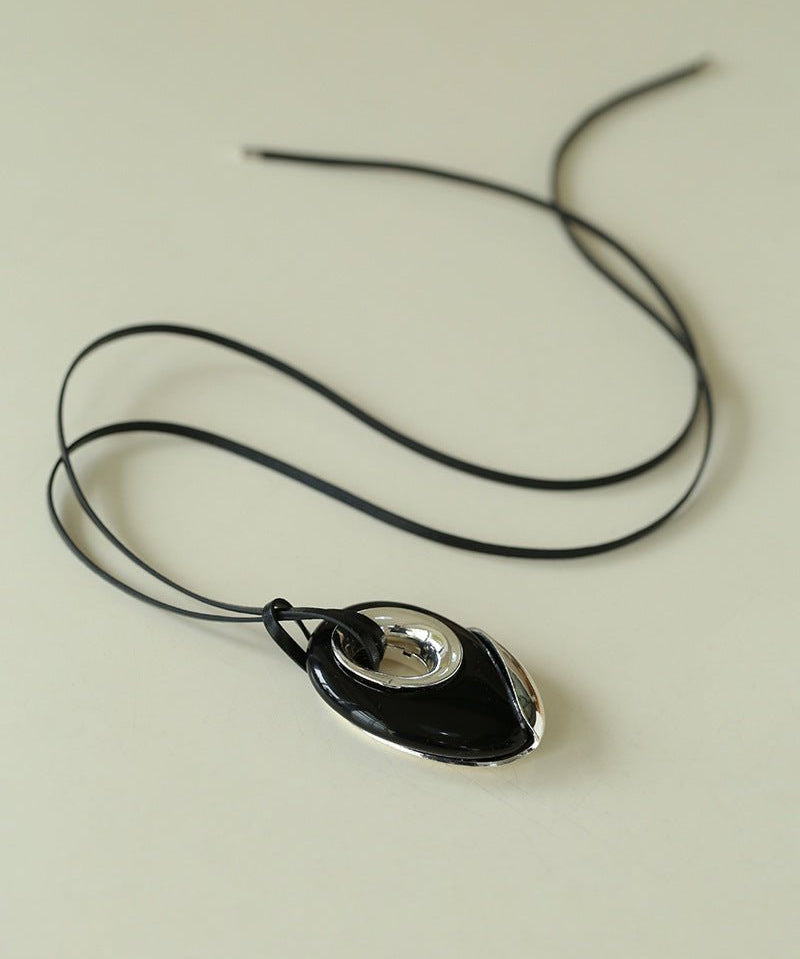 Midnight Oval Obsidian Necklace - floysun