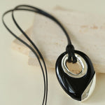 Midnight Oval Obsidian Necklace - floysun