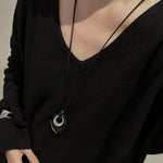 Midnight Oval Obsidian Necklace - floysun