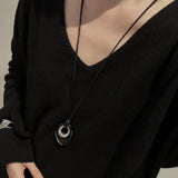 Midnight Oval Obsidian Necklace - floysun