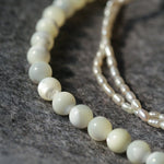 Millet Pearl and White Mother - of - Pearl Beaded Choker Necklace - floysun