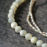 Millet Pearl and White Mother - of - Pearl Beaded Choker Necklace - floysun