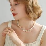 Mini Gold Bead and Square Baroque Pearl Bracelet - floysun