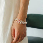 Mini Pearl and Ruby Beaded Bracelet - floysun