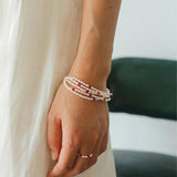 Mini Pearl and Ruby Beaded Bracelet - floysun