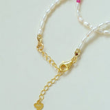 Mini Pearl and Ruby Short Necklace - floysun