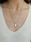 Minimalist 925 Silver Wood Grain Stone White Mother of Pearls Necklace - floysun