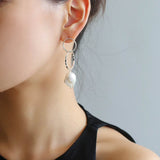 Minimalist Baroque Drop Circle Statement Earrings - floysun