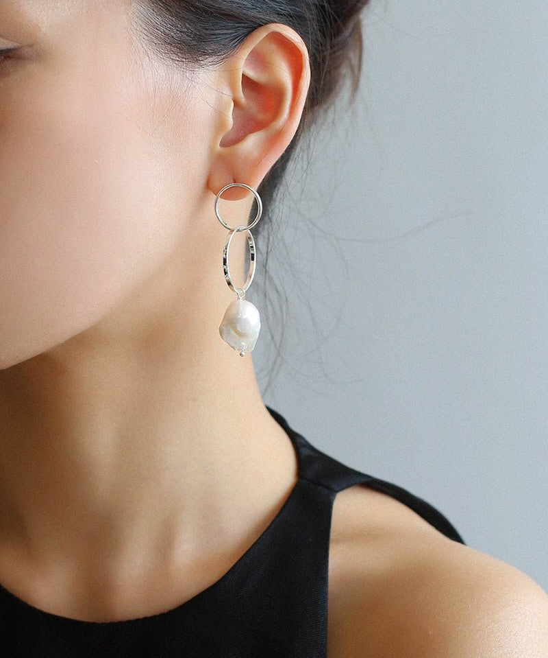 Minimalist Baroque Drop Circle Statement Earrings - floysun