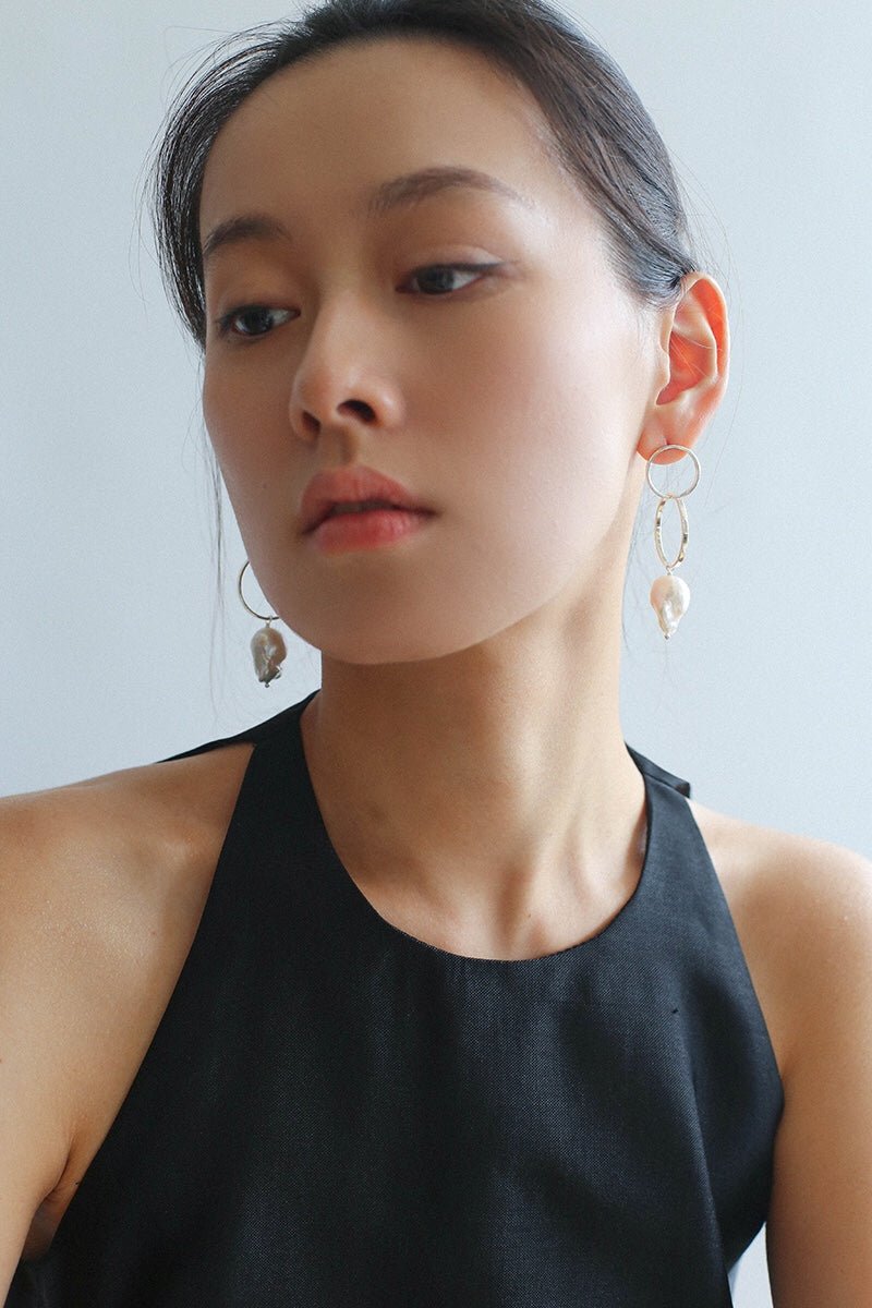 Minimalist Baroque Drop Circle Statement Earrings - floysun