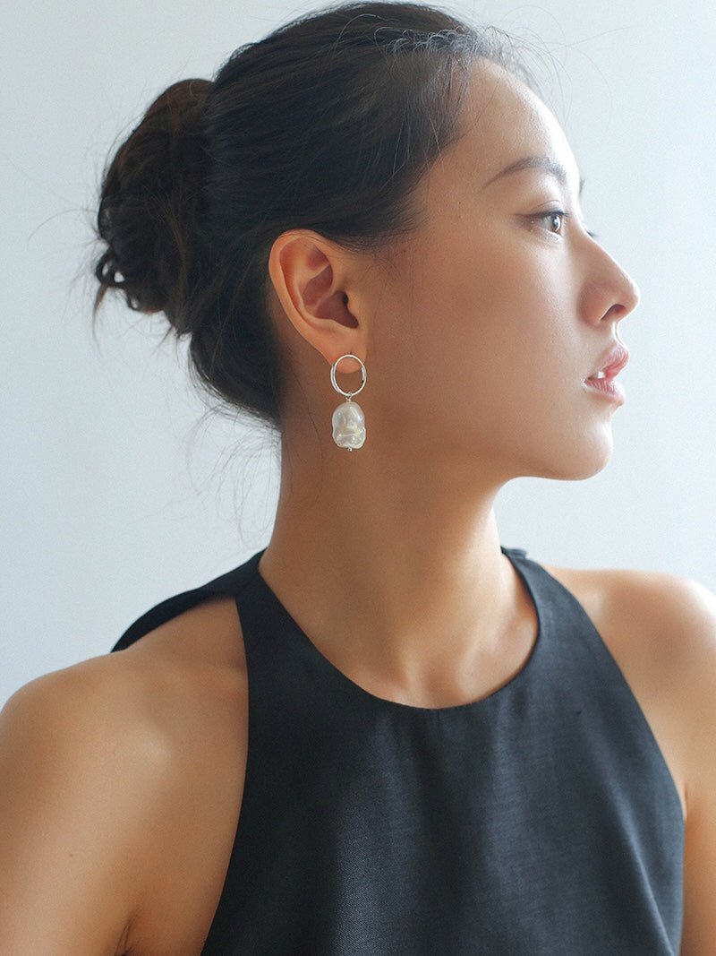 Minimalist Baroque Drop Circle Statement Earrings - floysun