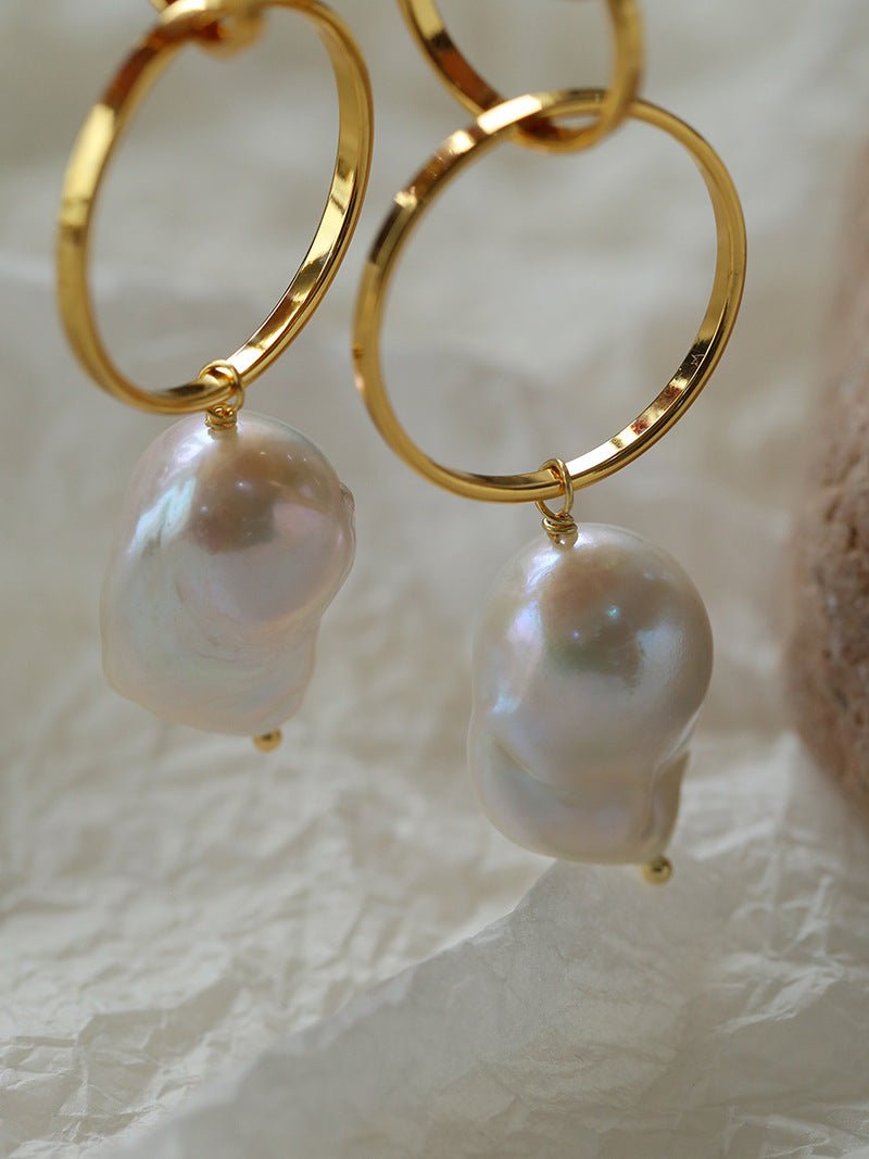 Minimalist Baroque Drop Circle Statement Earrings - floysun