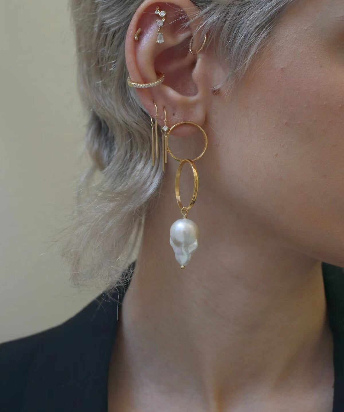 Minimalist Baroque Drop Circle Statement Earrings - floysun