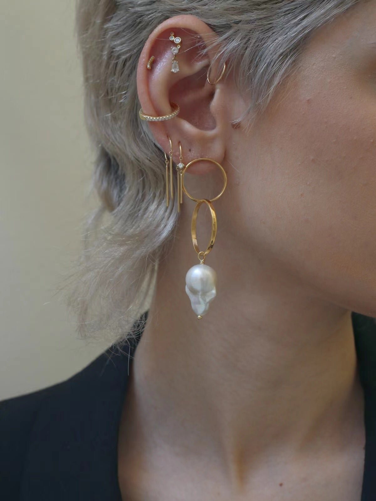 Minimalist Baroque Drop Circle Statement Earrings - floysun