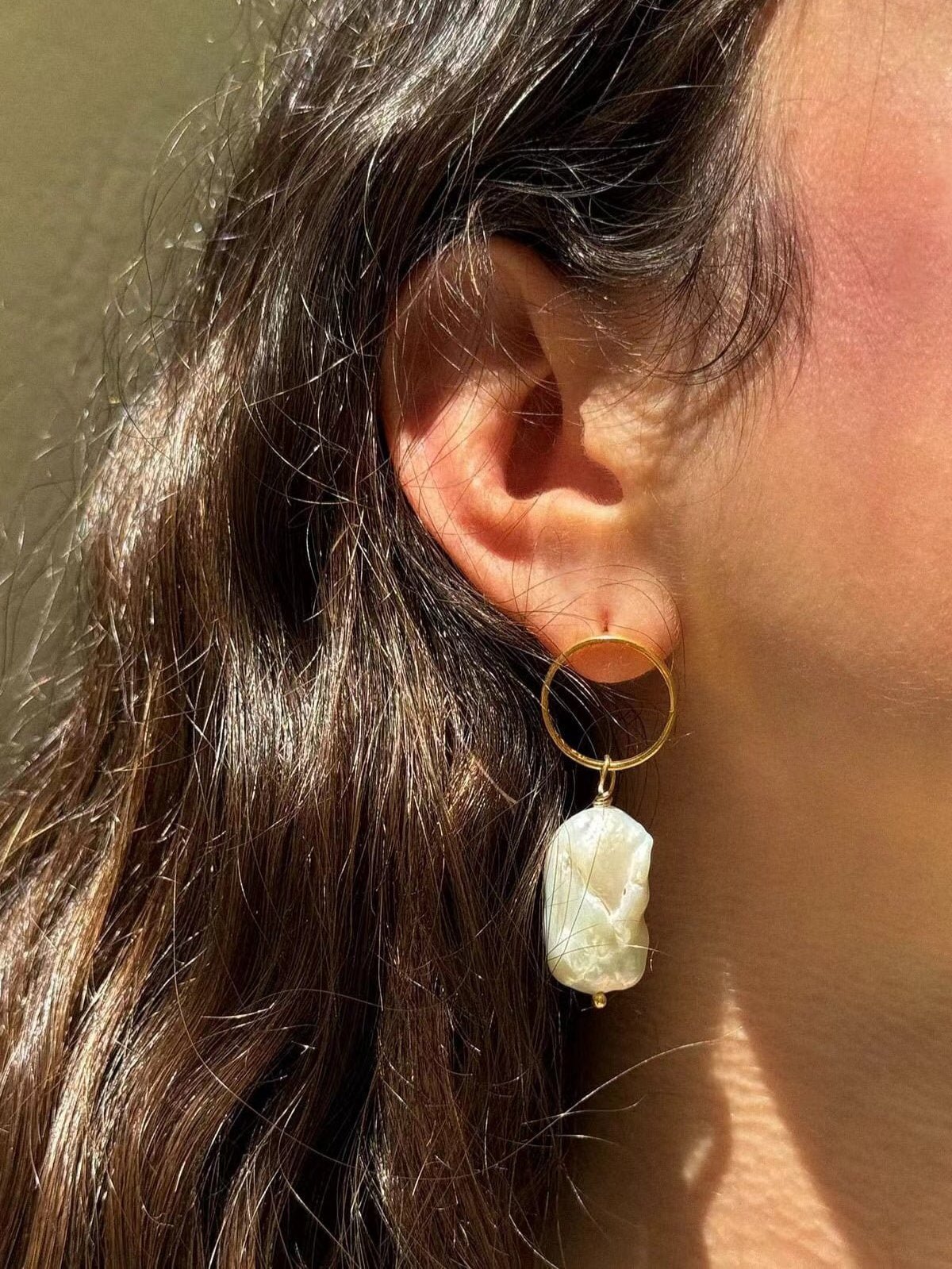 Minimalist Baroque Drop Circle Statement Earrings - floysun