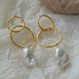 Minimalist Baroque Drop Circle Statement Earrings - floysun