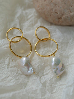 Minimalist Baroque Drop Circle Statement Earrings - floysun