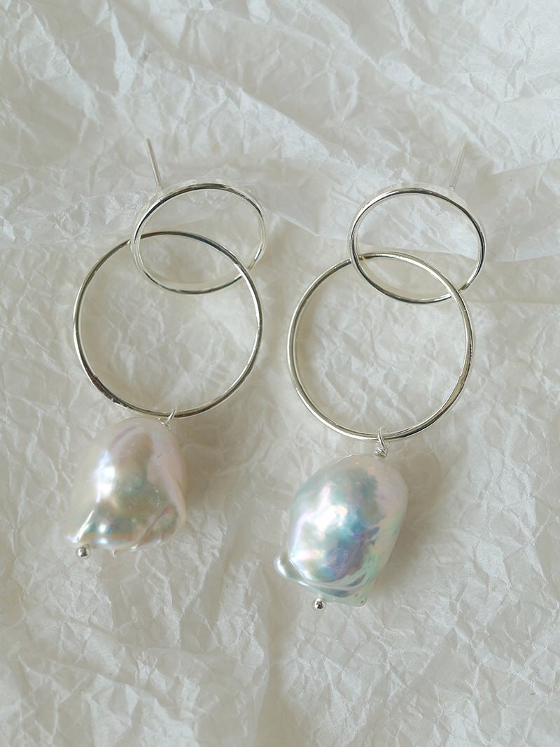 Minimalist Baroque Drop Circle Statement Earrings - floysun