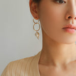 Minimalist Baroque Drop Circle Statement Earrings - floysun