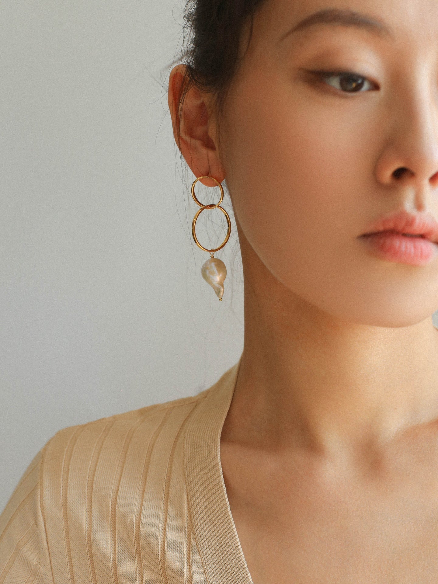 Minimalist Baroque Drop Circle Statement Earrings - floysun