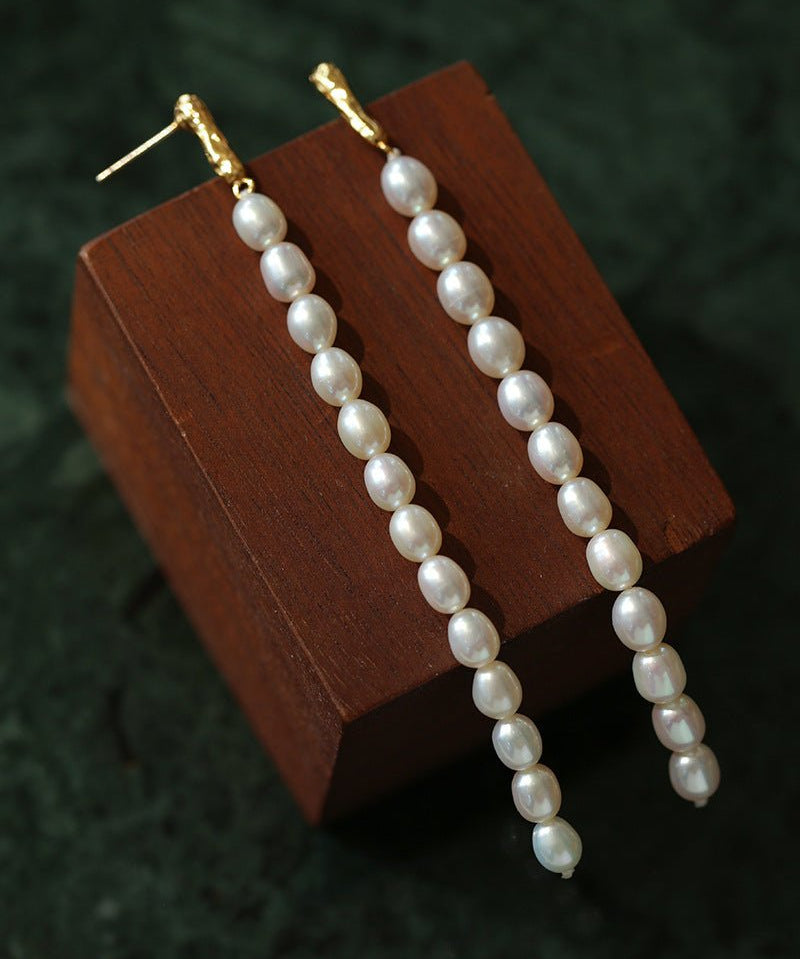 Minimalist Elegant Long Pearl Earrings - floysun