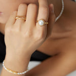 Minimalist French Style Pearl Rings - floysun