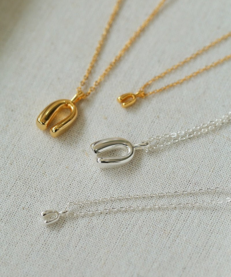 Minimalist Geometric Horseshoe Pendant Chian Necklace - floysun