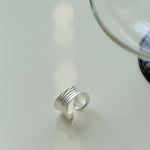 Minimalist Handmade Texture Matte Silver Open Ring - floysun