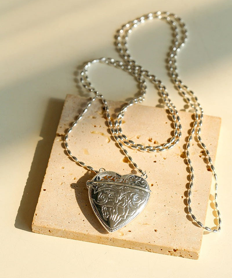 Minimalist Heart Crossbody Pendant Necklace - floysun